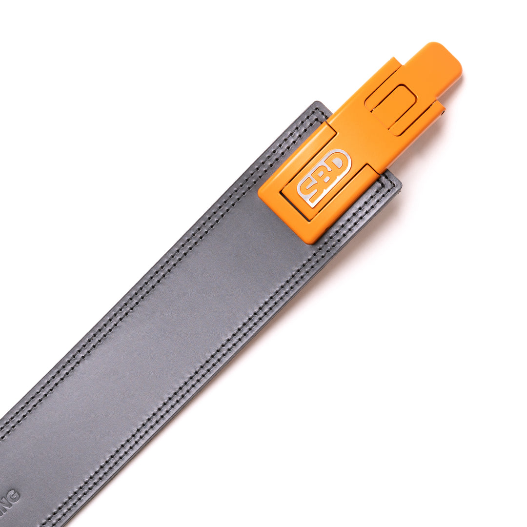 SBD Forge 10mm Lever Belt Grey/Orange-Inner Strength Products