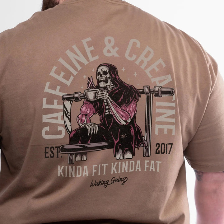 Kinda Fit Kinda Fat - Caffeine & Creatine Deluxe Cotton T-Shirt-Inner Strength Products