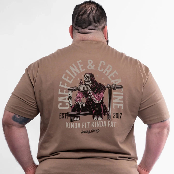 Kinda Fit Kinda Fat - Caffeine & Creatine Deluxe Cotton T-Shirt-Inner Strength Products