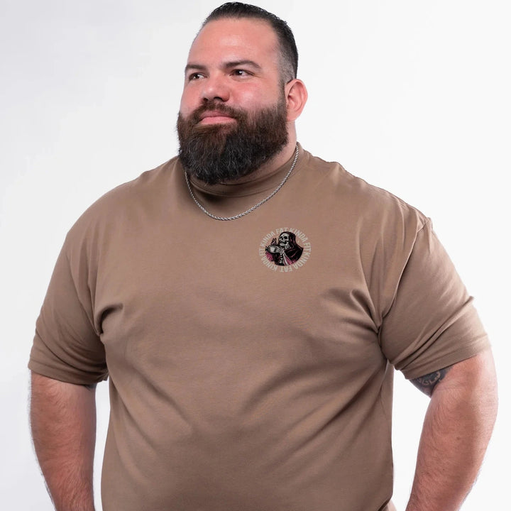 Kinda Fit Kinda Fat - Caffeine & Creatine Deluxe Cotton T-Shirt-Inner Strength Products