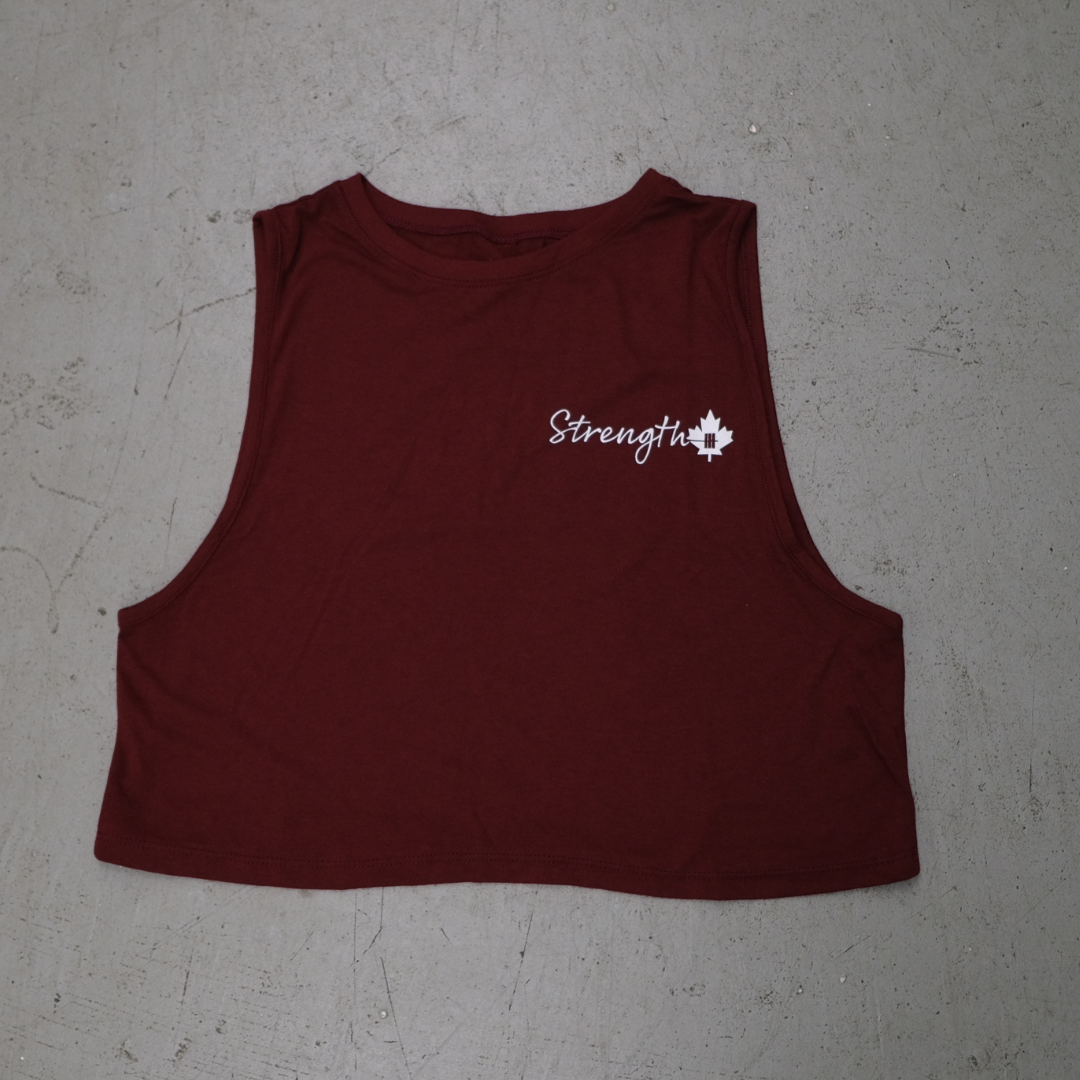 Inner Strength Products - Strength Crop Tank - Maroon-Inner Strength Products