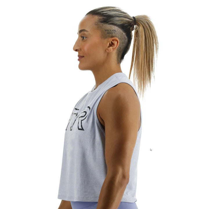 TYR ClimaDry™ Women's Cropped Tech Tank Blue Ice Heather