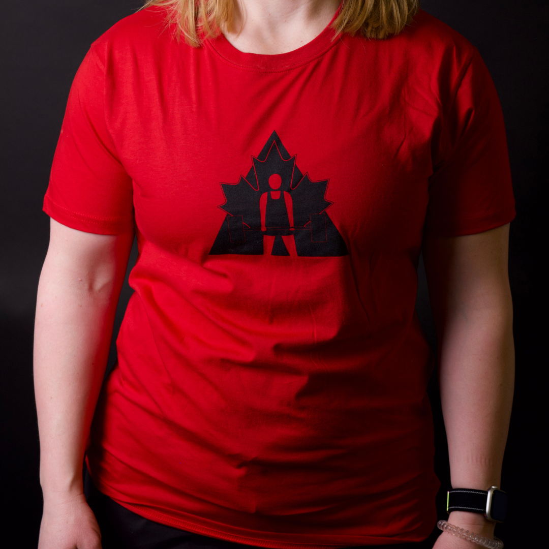 Canadian Powerlifting Union - T-shirt à logo rouge