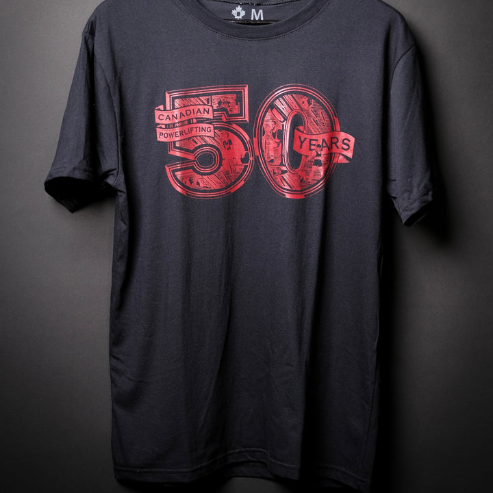 Canadian Powerlifting Union - T-shirt noir 50e célébration