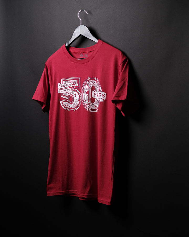 Canadian Powerlifting Union - 50th Celebration Red Tee