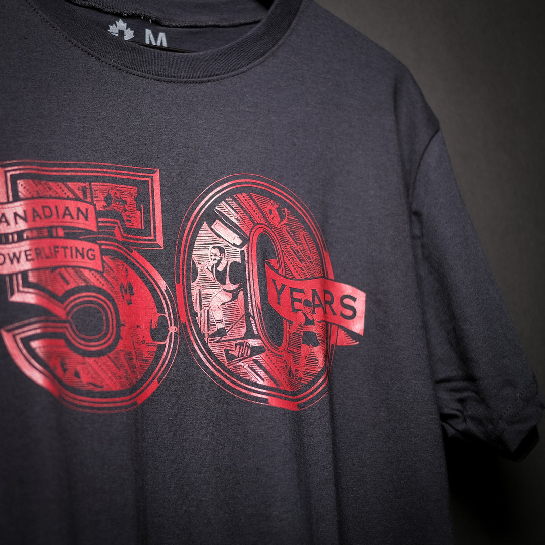 Canadian Powerlifting Union - T-shirt noir 50e célébration