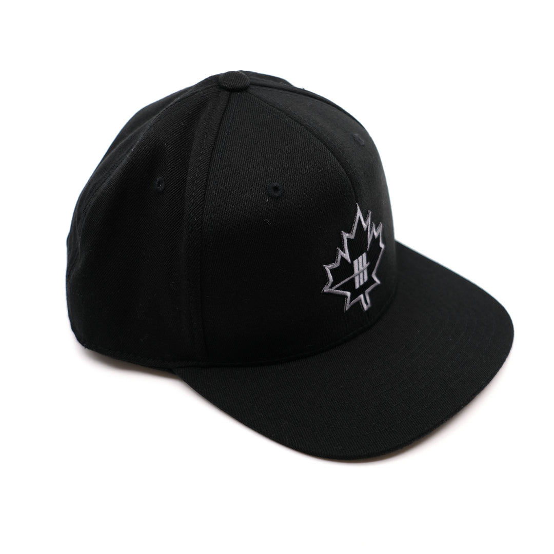Inner Strength Maple Leaf Flexfit Flat Bill Hat - Black