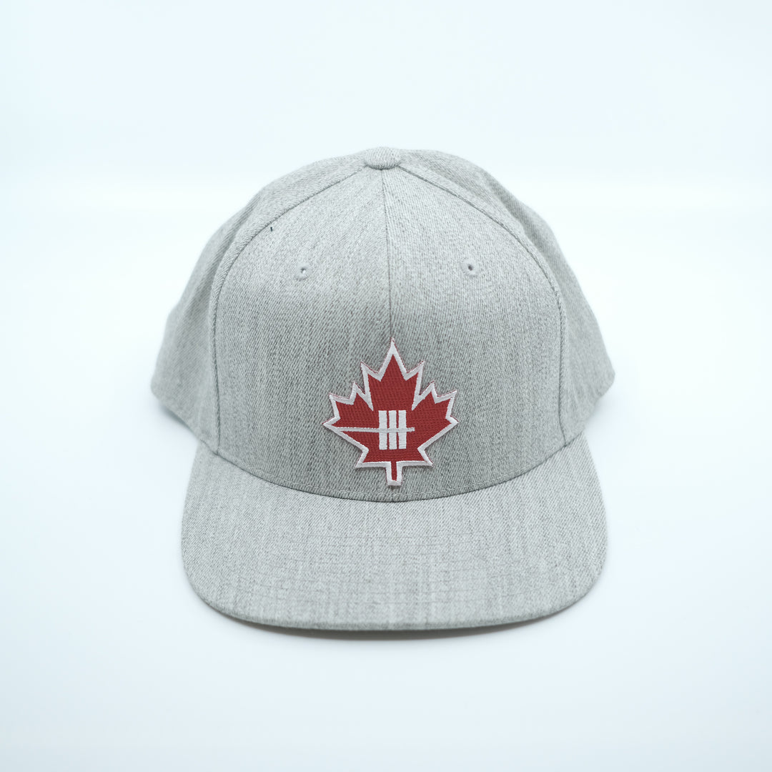 Inner Strength Maple Leaf Flexfit Flat Bill Hat - Ash Grey