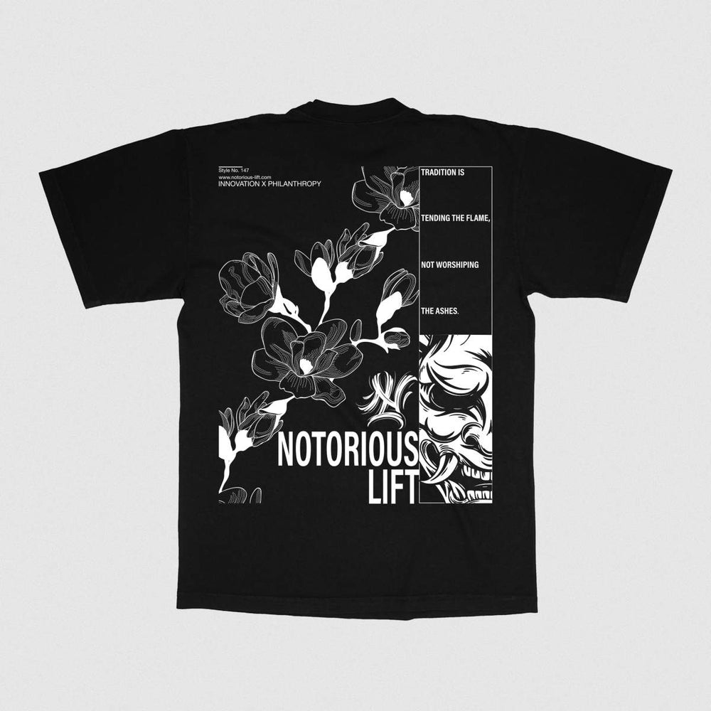 Notorious Lift Oni Mask Oversized Staple Tee V2 - Black FINAL SALE-Inner Strength Products