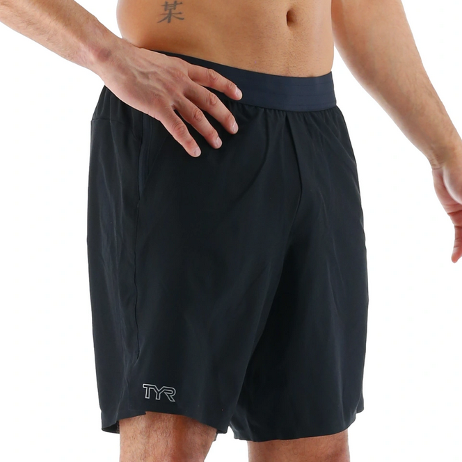 TYR Hyrdrosphere Men's Unlined 7" Unbroken Shorts Black