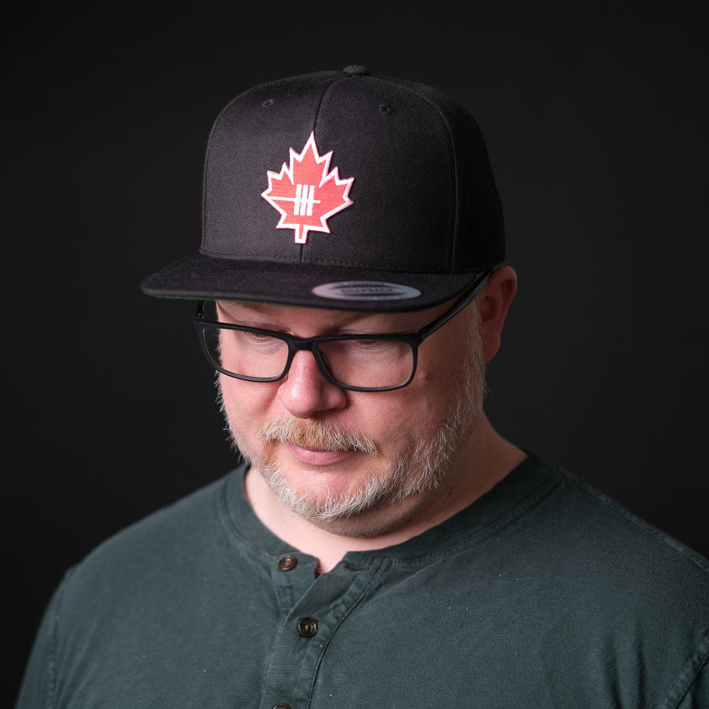 Inner Strength Products Hats Inner Strength Maple Leaf Flat Bill Black