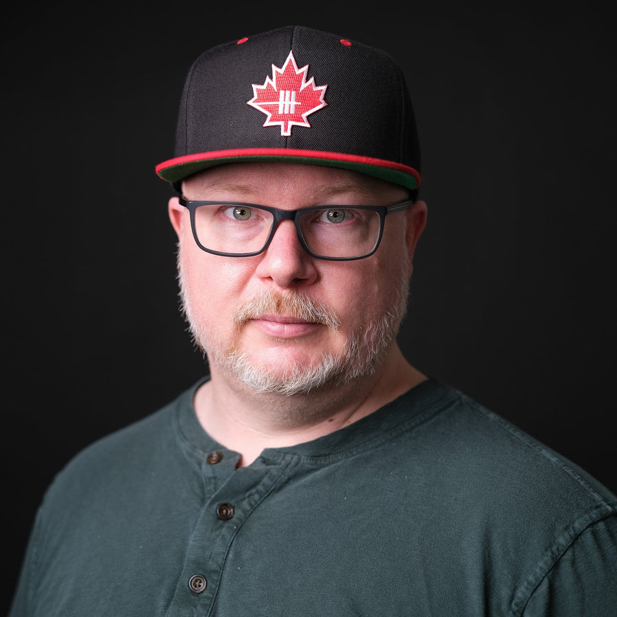 Inner Strength Products Hats Inner Strength Maple Leaf Flat Bill Black/ Red