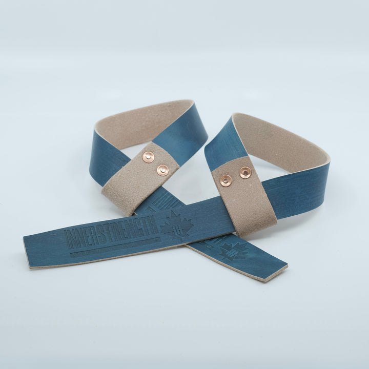 Inner Strength Products Lifting Straps Blue Inner Strength Leather Lifting Straps